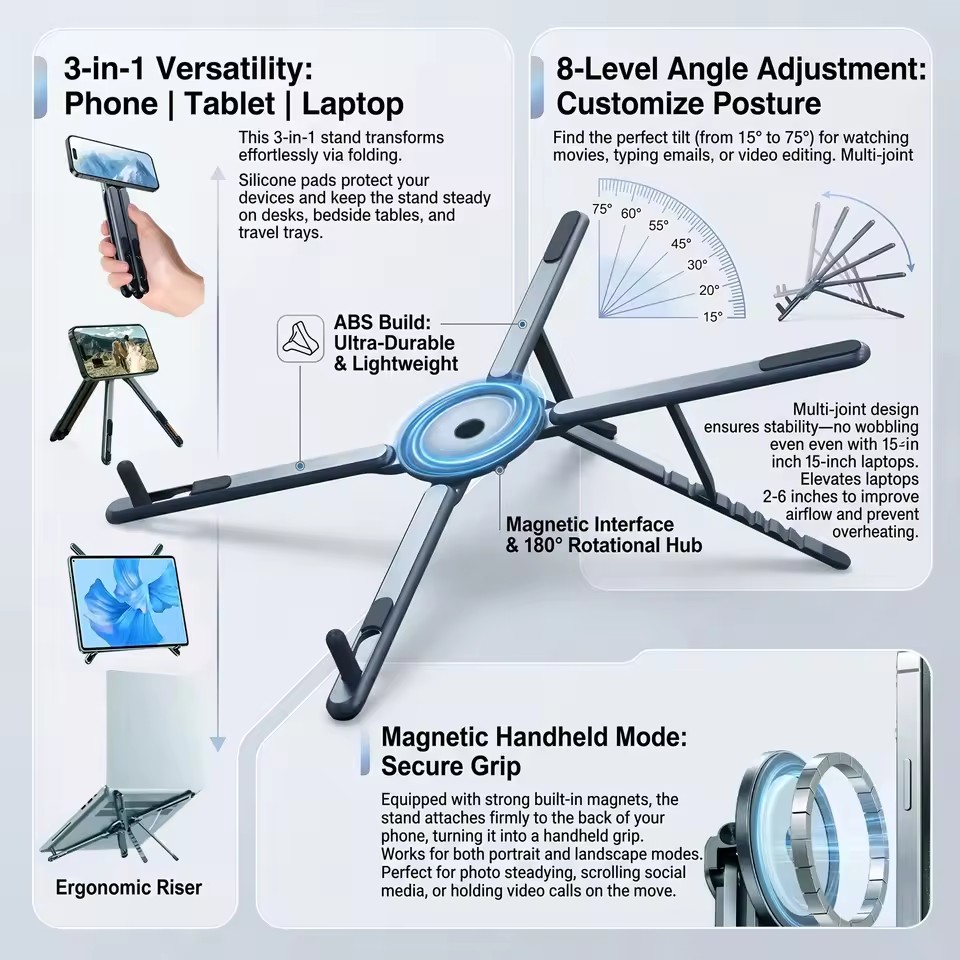 Tablet Phone Accessories - 휴대용 자석식 폰 홀더 & 셀카봉