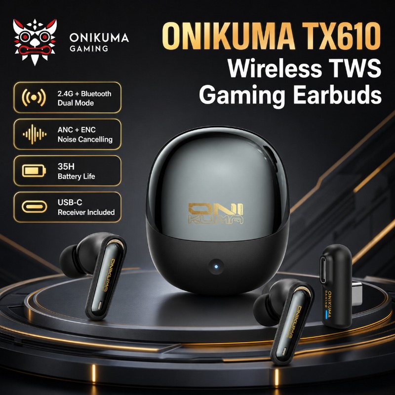 Wired Earphone Lightning - ONIKUMA TX610 무선 게이밍 이어버드 듀얼