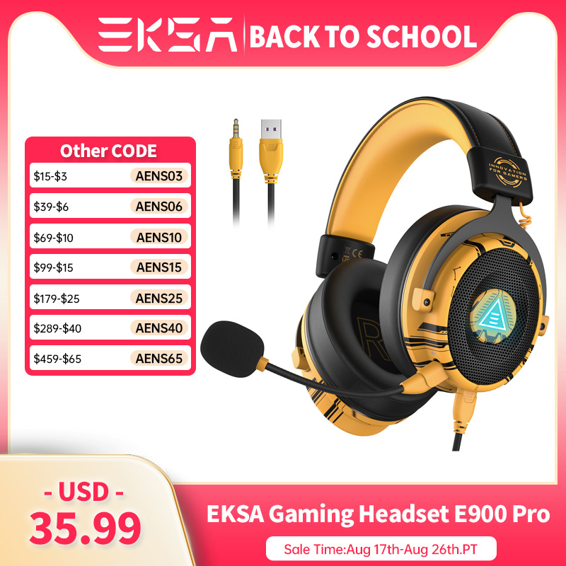 EKSA E900 Pro 게이밍 헤드셋 7.1 서라운드 - Wired Earphone Lightning 리뷰 및 가격