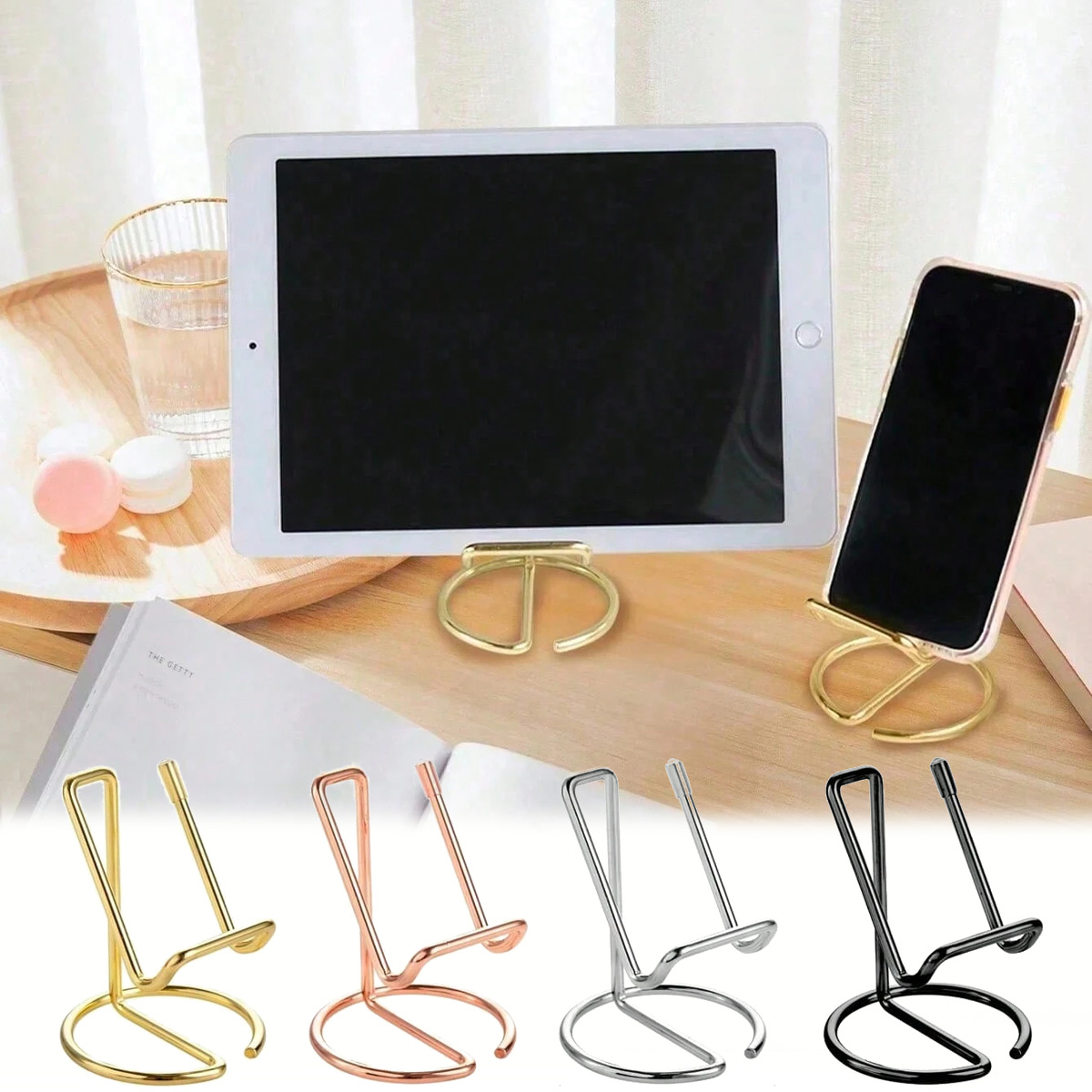책상용 휴대용 휴대폰 스탠드 간단한 금속 명함 홀더 범 - Tablet Phone Accessories 리뷰 및 가격