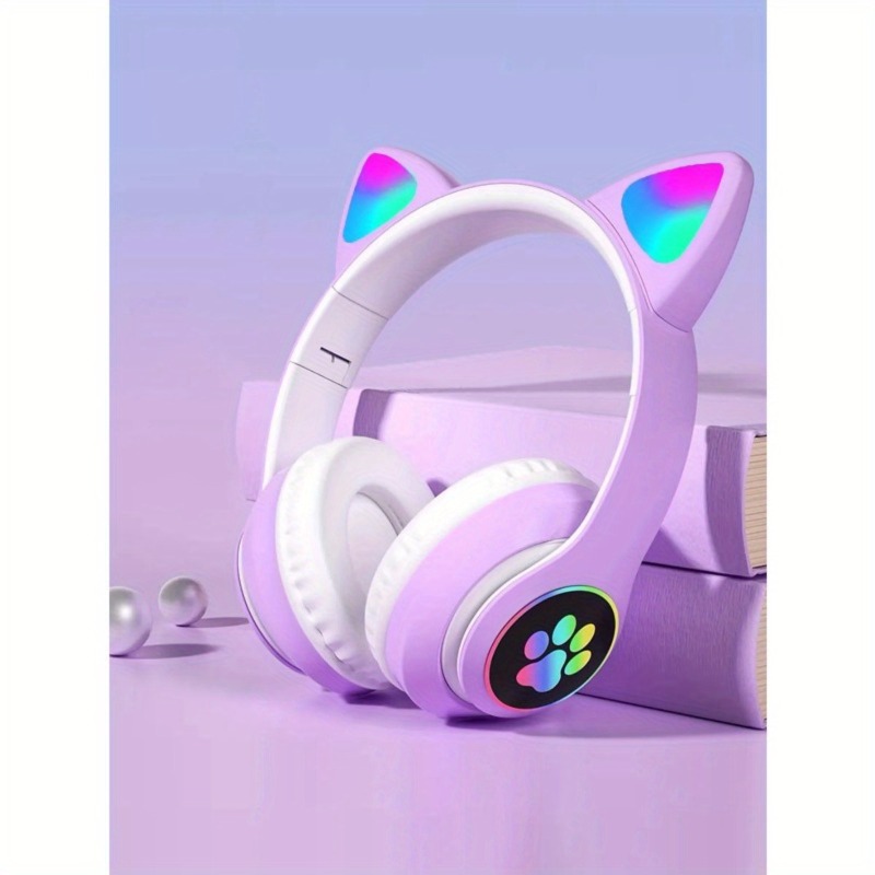 새로운 플래시 라이트 귀여운 고양이 귀 무선 헤드폰 마 - Wired Earphone Lightning 리뷰 및 가격