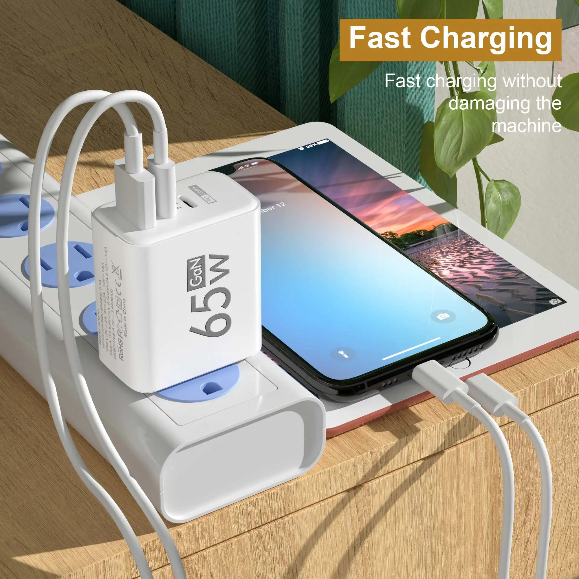 접이식 65W GaN 3포트 USB-C 벽면 충전기 i - Useful Tablet Accessories 리뷰 및 가격